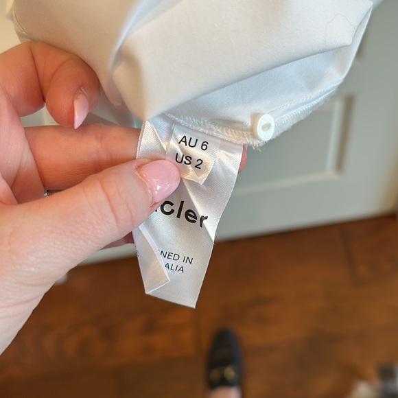 Acler White Button Down Shirt with Decorative Sleeves - Picture 9 of 10